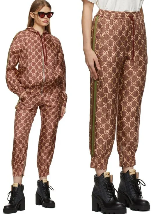 GUCCI PANTS GG SUPREME PRINT SILK LOUNGE TROUSERS - Picture 2 of 15